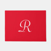 Rood en Wit Monogrammed Deurmat (Voorkant)