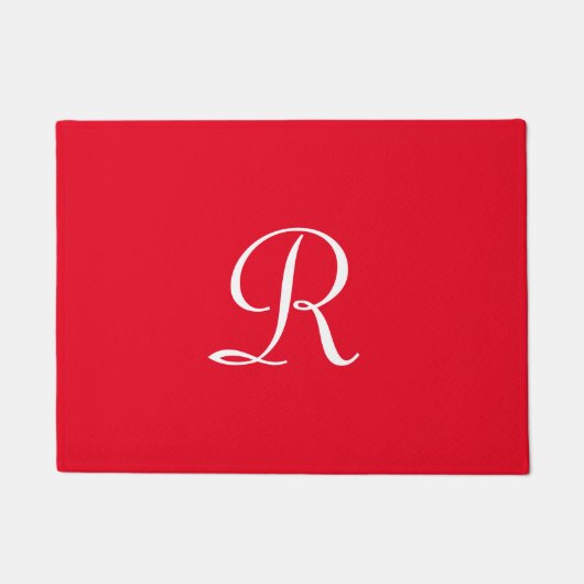 Rood en Wit Monogrammed Deurmat (Voorkant)