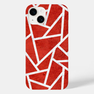 Rood en wit mozaïekpatroon Case-Mate iPhone 14 hoesje