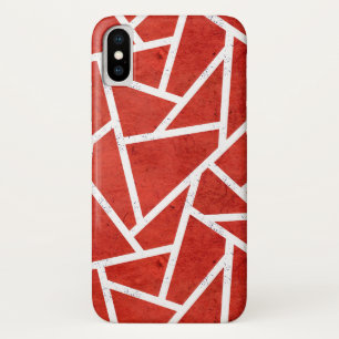 Rood en wit mozaïekpatroon iPhone x hoesje