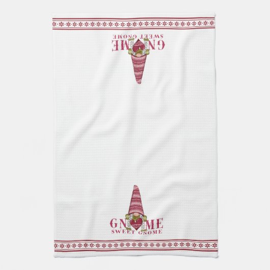 Rood en wit noords | Gnome Sweet Gnome Theedoek (Verticaal)