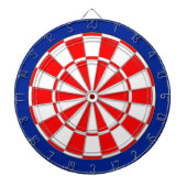 Rood en wit op blauw dartbord (Voorkant)