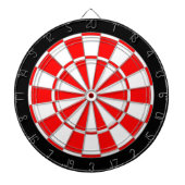 Rood en wit op zwart dartbord (Voorkant)