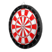 Rood en wit op zwart dartbord (Voorkant Rechts)