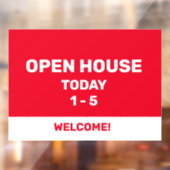 Rood en wit Open House Raamsticker (Vel 2)