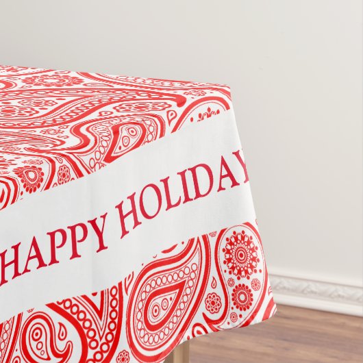 Rood en wit  paisleypatroon tafelkleed (Voorbeeld)