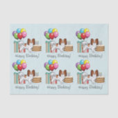 Rood en wit papillon Dog kleurrijke dag Tissuepapier (Voorkant)