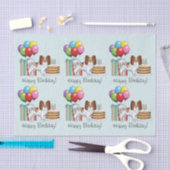 Rood en wit papillon Dog kleurrijke dag Tissuepapier (Craft)