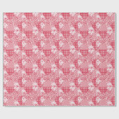 Rood en wit patchwork rustiek cadeaupapier (Vlak)