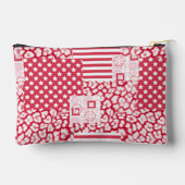 Rood en wit patchwork rustiek etui (Achterkant)