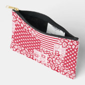 Rood en wit patchwork rustiek etui (Open)