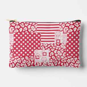Rood en wit patchwork rustiek etui