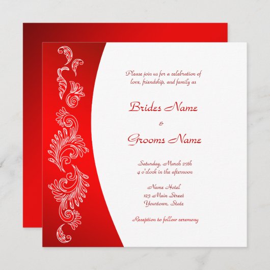 Rood en wit patroon Weddenschap Kaart (Voorkant / Achterkant)