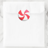 Rood en wit pepermunt Snoep Ronde Sticker (Tas)