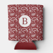 Rood en Wit Perfect Paisley Monogram Blikjeskoeler (Achterkant)