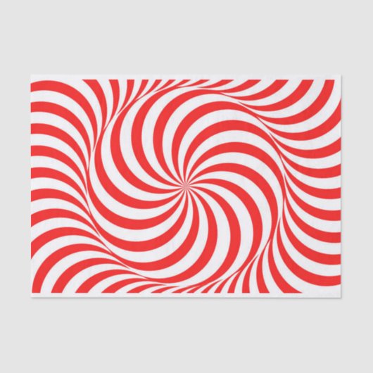 Rood en wit Pinrad/Swirl Tissuepapier (Voorkant)