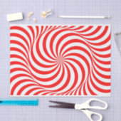 Rood en wit Pinrad/Swirl Tissuepapier (Craft)