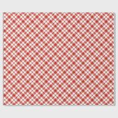 Rood en wit Plaid Pizza Baby shower Wrapping Pap Cadeaupapier (Vlak)