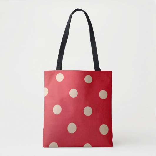 Rood en wit poka Dot-Canvas tas (Voorkant)