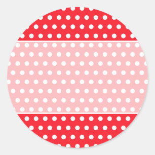Rood en wit poka stip patroon. Spottig. Ronde Sticker