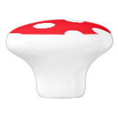 Rood- en wit pokadopatroon keramische knop (Zijkant)