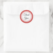 Rood en Wit Polka Dot Dank u Stickers (Tas)