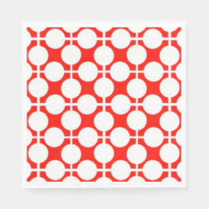 Rood en wit polka dot en check patroon is ver weg servet