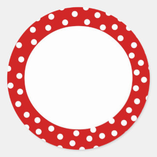 Rood en wit polka dot label