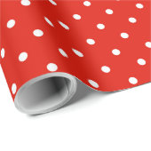 Rood en Wit Polka Dots Retro Wrapping Papier (Rol Hoek)