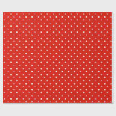 Rood en Wit Polka Dots Retro Wrapping Papier (Vlak)