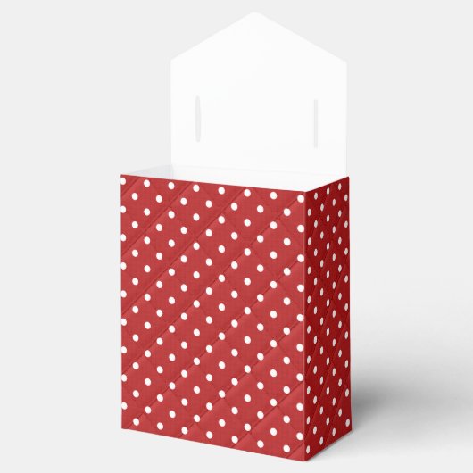 Rood en Wit Quilted Polka Dots Bedankdoosjes (Geopend)