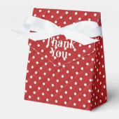 Rood en Wit Quilted Polka Dots Bedankdoosjes (Voorkant Zijde)