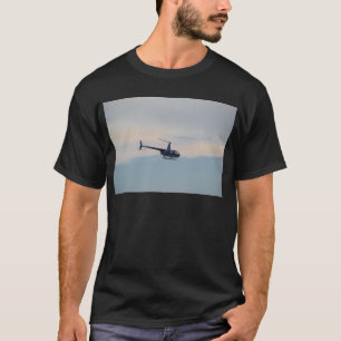 Rood en wit R44-helikopter T-shirt