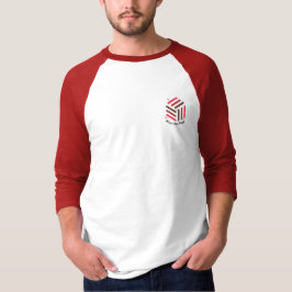 Rood en wit Raglan T-shirt | door bijen geïnspiree