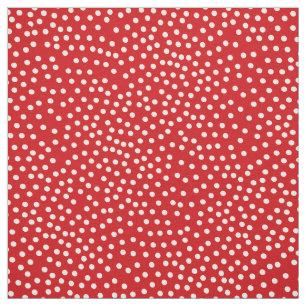 Rood en wit Random Polka Dot Spoted Print Stof