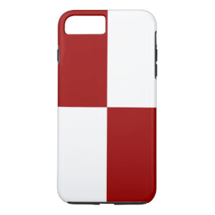 Rood en wit rechthoeken iPhone 8 Plus Tough Hoesje