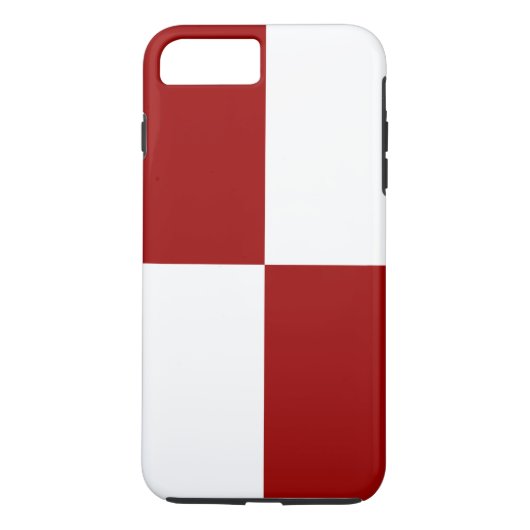 Rood en wit rechthoeken iPhone 8 Plus Tough Hoesje (Achterkant)