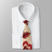 Rood en Wit Retro Bloemen Ontwerp Stropdas (Gebonden)