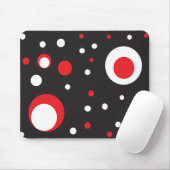 Rood en Wit Retro Cirkel Mousepad Muismat (Met muis)