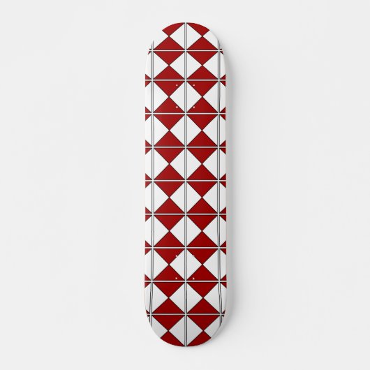 Rood en wit Retro Skateboard (Voorkant)