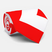 Rood en Wit Reus Verticale Chevron Stropdas (Opgerold)