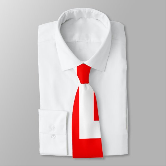 Rood en Wit Reuzendiagonaal Chevron Stropdas (Gebonden)