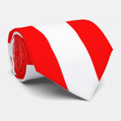 Rood en Wit Reuzendiagonaal Chevron Stropdas (Opgerold)