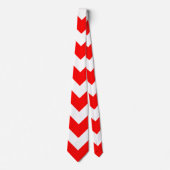 Rood en Wit Reuzengrootte Chevron Stropdas (Voorkant)