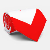 Rood en Wit Reuzengrootte Chevron Stropdas (Opgerold)