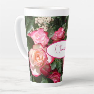 Rood en wit Roos Bloemen Bloemen Rozen Latte Mok