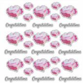 Rood en wit Roos Foto | Felicitatie Sticker (Voorkant)