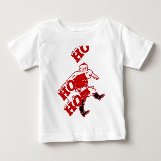 Rood en wit Santa Walking Ho Ho Art Print (Voorkant)