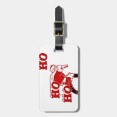 Rood en wit Santa Walking Ho Ho Art Print Bagagelabel (Voorkant verticaal)