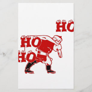 Rood en wit Santa Walking Ho Ho Art Print Briefpapier